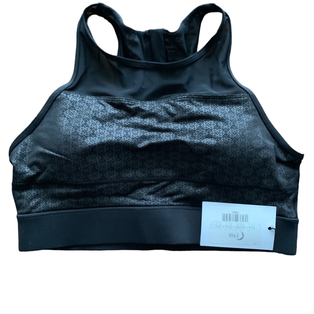 Zyia Black Flower Power All Star Bra NWT